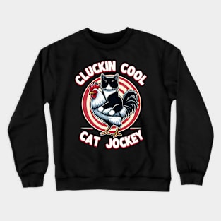 Tuxedo Cat On A Chicken Crewneck Sweatshirt